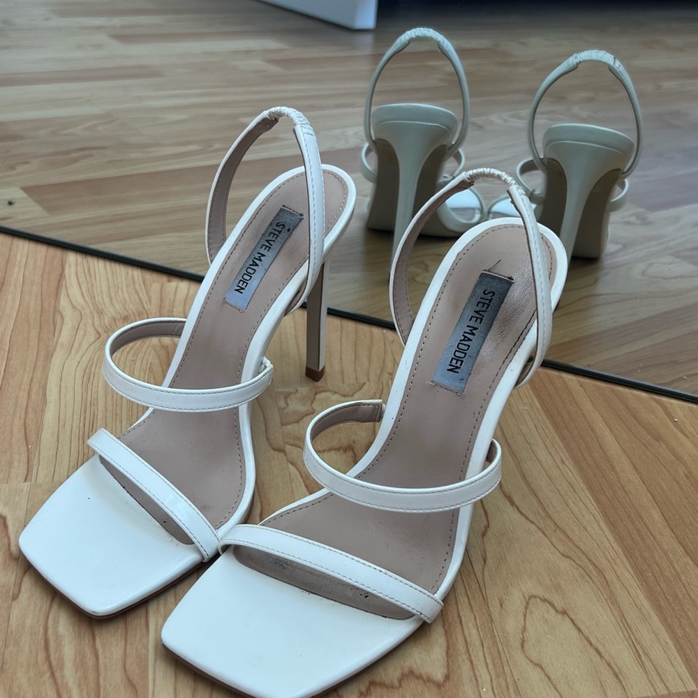 Steve Madden white heels size 8